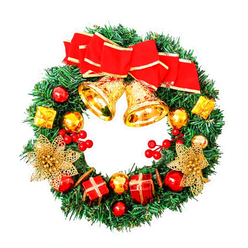 Bacucine Christmas Wreath 12 Inches Christmas Decorations Artificial Winter Garland Wreath with Large Red Bowknot for Wedding Tables Party Wall Decor