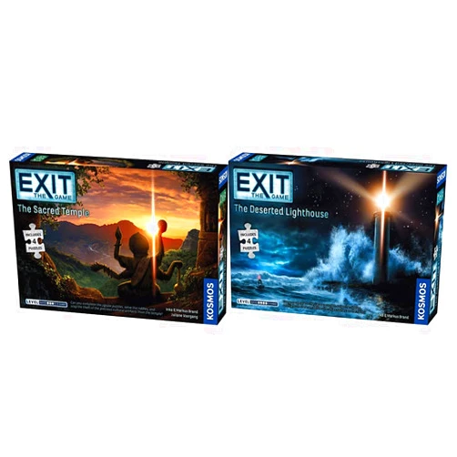 Thames & Kosmos EXIT: The Game 2-Pack Escape Room Bundle | Season 5B| Sacred Temple, Deserted Lighthouse | with Jigsaw Puzzles | Escape Room Game in a Box | A Kosmos Game | an at-Home Experience | 1 to 4 Players