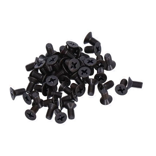 Kado 50pcs Cross Countersunk Head Screws M4-0.7 x 8mm Black, Phillips Screws M4x8 Stainless Steel Flat Head, for Monitor Arm Mounting Wall Mounting Hardware Fastening Accessories