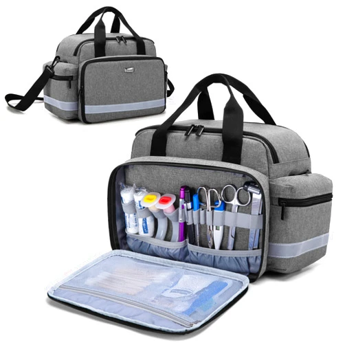 Trunab Home Health Nurse Bag Medical Bag Organizer with Handle and Shoulder Strap for Home Visit, Travel, for Nursing Students, Nurse, Doctor Assistant