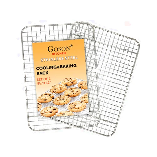 Goson Kitchen Stainless Steel Heavy Duty Metal Wire Cooling, Cooking, Baking Rack For Baking Sheet, Oven Safe up to 575F, Dishwasher Safe Rust Free | 8.5