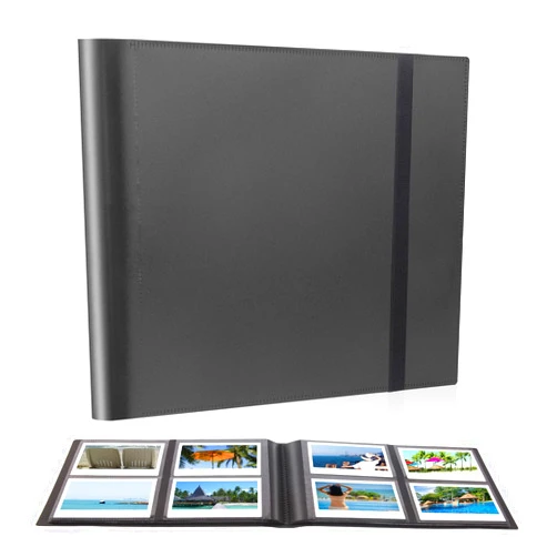 Rekeen 160 Pockets Photo Album for Fujifilm Instax Wide 300, Polaroid 600 i-Type 3.5x4.5 Inch Film Album, Compatible with Polaroid Now OneStep2 OneStep+ Instant Camera, POP Lab Print Camera (Black)