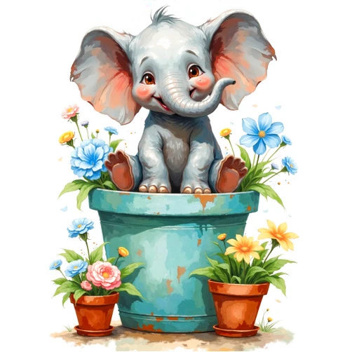 Fotasmua Paint by Numbers Kit for Adults Beginners, Elephant Acrylic Adult Paint by Number Kits on Canvas, Flower Digital Oil Number Painting Kits for Home Decor Gift 16