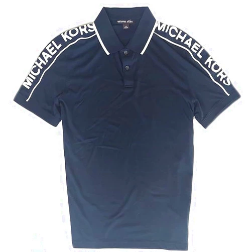 Michael Michael Kors Michael Kors Mens MK Logo 100% Cotton Midnight Blue Polo Shirt (L), Large