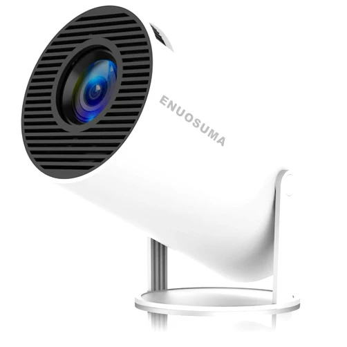 ENUOSUMA Mini Projector with WIFI 6 and Bluetooth, Upgrade Style HY300PRO 4K 1080P Support Portable Projector, Built-in App, 180° Rotatable, Auto Keystone Correction, Video Projector for Laptop, PC, Smartphone