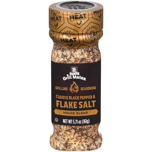 McCormick Grill Mates Coarse Black Pepper & Flake Salt Grilling Seasoning, 5.71 oz