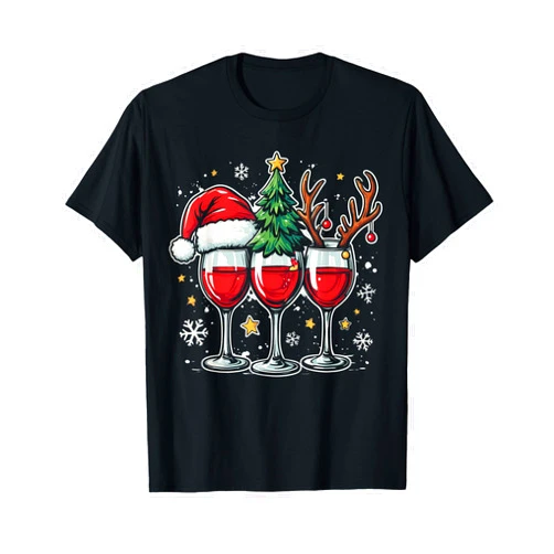 Lustig Weihnachts-Shirt Geschenk-Idee Familie Paar Partner Outfit Nikolaus Xmas Santa Glüh-Wein Weihnachtsmarkt T-Shirt