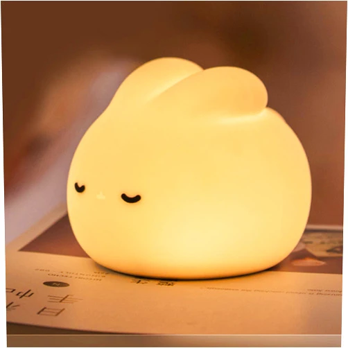 Aokpsrt Cute Bunny Lamp Rabbit Night Light Rechargeable, Portable Kids Bunny Nightlight Adjustable Brightness Bedside Night Lamp Cute Room Decor for Teens Girls Birthday Gifts, Desk Aesthetic Decor Yellow-Bunny