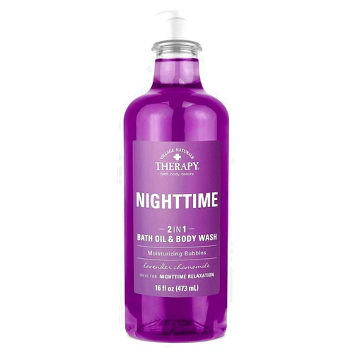 Village Naturals Therapy Village Naturals Aches + Pains Nighttime Relief Bath Oil 16 Ounce (473ml) (Pack of 3)