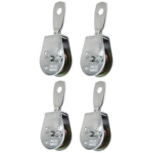 Elitexion Single Pulley Block Wheel Swivel, Pulley Roller Loading 420 Lbs. – Pack of 4