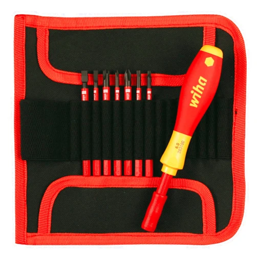 Wiha 28391 Insulated SlimLine Interchangeable Set Includes Handle with Pouch, 8-Piece