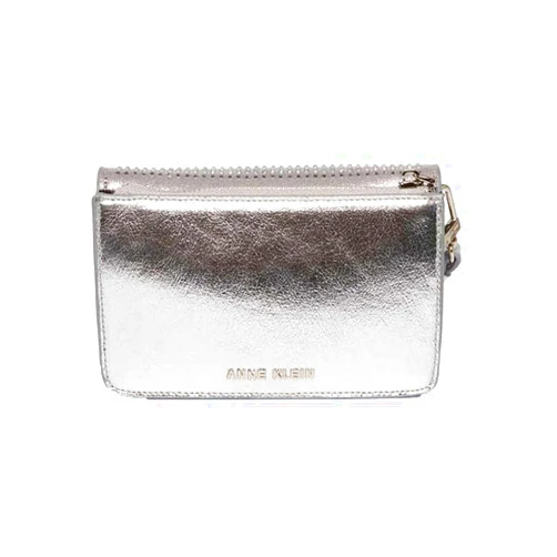 Anne Klein Crystalized Mini Flap Crossbody, Clear/Silver