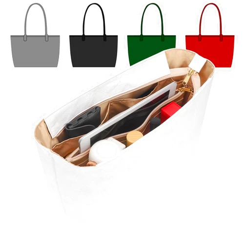 CRAZYSMITH Tote Bag Organizer Insert Compatible with Goyard Saint Louis PM Bag, Dupont Paper Purse Inner Suit for Geya HandBag, Makeup Liner HandBag Shaper (White, PM)