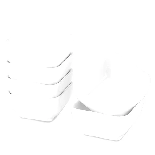 DELLING Ultra-Strong 3 Oz Ceramic Dip Bowls Set, White Dipping Sauce Bowls/Dishes for Tomato Sauce, Soy, BBQ and other Party Supplies - Set of 6