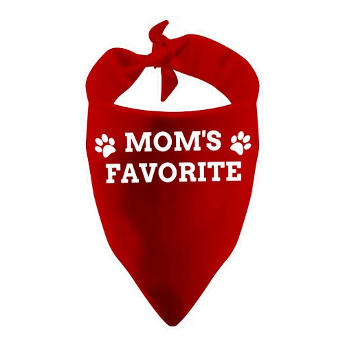 PWHAOO 1 Piece Mom's/Dad’s Favorite Pet Bandana for Dog Owner (Mom's Favorite D)