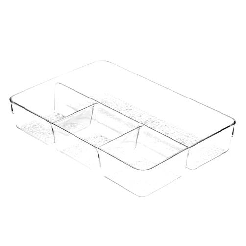 InterDesign iDesign Rain Divided Cosmetic Drawer Organizer Tray for Vanity Cabinet to Hold Makeup, Beauty Products, Accessories, 13