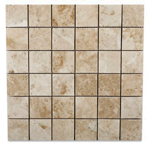 Oracle Cappuccino Marble Polished 2 X 2 Mosaic Tile on Mesh - Box of 5 sq. ft.