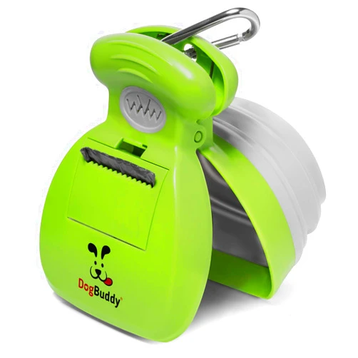 DogBuddy Pooper Scooper, Portable Dog Pooper Scooper, Poop Scooper for Small and Large Dogs, Pooper Scooper With Bag Attachment, Leash Clip and Dog Waste Bags Included (Medium, Kiwi)
