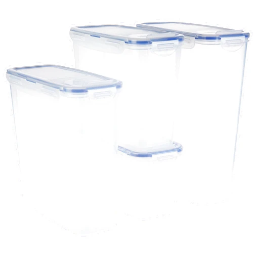 LocknLock LOCK & LOCK Easy Essentials Food Storage Bin Set for Pasta, Flour, Sugar/Airtight Container Lids/BPA-Free/Dishwasher Safe, 8 Piece - Clear