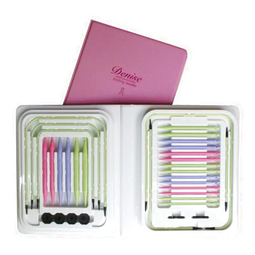 Denise Interchangeable Knitting & Crochet Denise Interchangeable Knitting Needle Kit, Pink (Pastel)