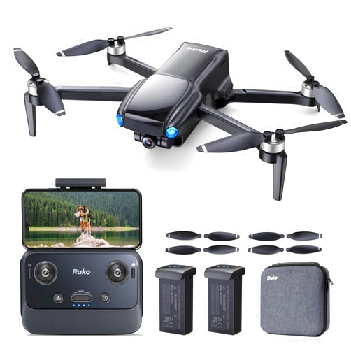 Ruko U11MINI Drones with Camera for Adults 4K, 70Mins 2 Batteries, Under 250g, Camera Drone with GPS TOF 9800FT Long Range Auto return for beginner