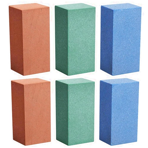 Razulugg 6 Pcs Gummy Rubber Abrasive Stone,Different Grit Gummy Stone, Edge Grinding Rubber Block Stone for Removing Rust and Burrs（Blue 60 Grit, Green 120 Grit, Red 240 Grit）