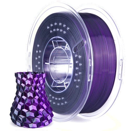 ELEGOO Silk PLA Filament 1.75mm Dual Color Black Purple 1KG, Shiny 3D Printer Filament Dimensional Accuracy +/- 0.05mm, 1kg Spool(2.2lbs) Fits for Most FDM 3D Printers