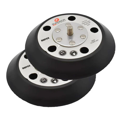 Superior Pads and Abrasives RSP33 5 inch Diameter - 5/16 inch-24 UNF Threaded Shaft Hook and Loop Sander Pad with 5 Vacuum Holes Replaces OEM# 15000 2 PER Pack