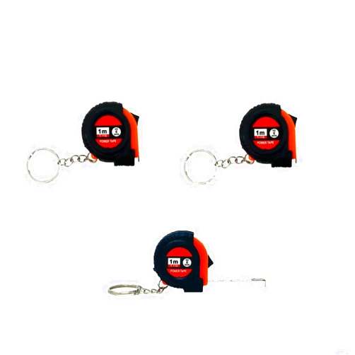 TSY TOOL 3 Pieces 1m/3ft Mini Keychain Portable Retractable Steel Tape Metric/Inch Measuring Tape Ruler Slide Lock for Body Measure, Kids Adult (3)