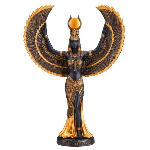 Veronese Design 13 3/8 Inch Isis The Egyptian Goddess of Magic and Wisdom Resin Black Gold Finish Sculpture