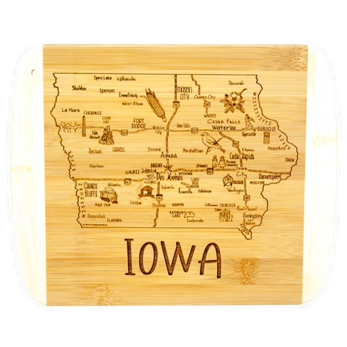 Totally Bamboo A Slice of Life Iowa State Serving and Cutting Board, 11
