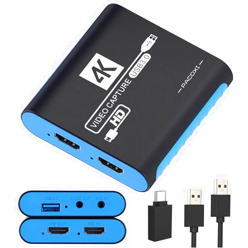 SUDTREEV Capture Card for Nintendo Switch, USB3.0 1080P 60FPS HDMI Capture Card, Capture Card for Streaming and Recording,HDMI Video Capture Card Cam Link for Gaming, PS5, Switch, Xbox, and PC,Blue