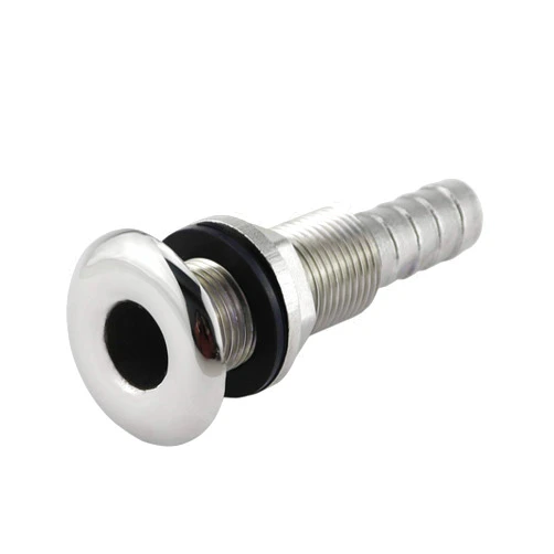 keehui 316 Stainless Steel DurableStandard Length Thru-Hull Fitting w/Nut &Gasket Boat Plumbing Fittings for Boats, Yachts, Marine
