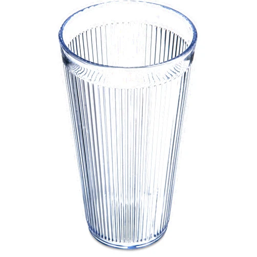Carlisle FoodService Products Crystalon Stack-All Stackable Tumbler Plastic Tumbler with Ribbed Texture for Restaurants, Catering, Kitchens, Plastic, 16.5 Ounces, Clear