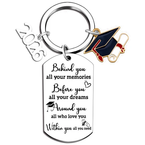 Generic 2026 Keychain - Personalized Stainless Steel Graduation Gift for Graduates with Charm of 2026