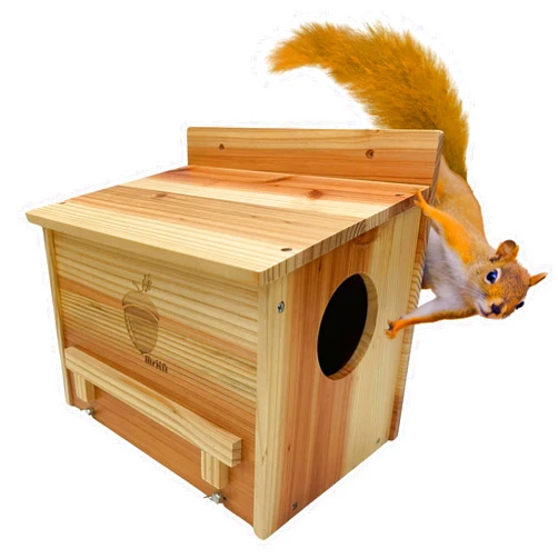MrHN Squirrel House - Squirrel Houses for Outside Nesting, Squirrel Nesting Box, Squirrel Boxes for Outside, Chipmunk Houses for Outside