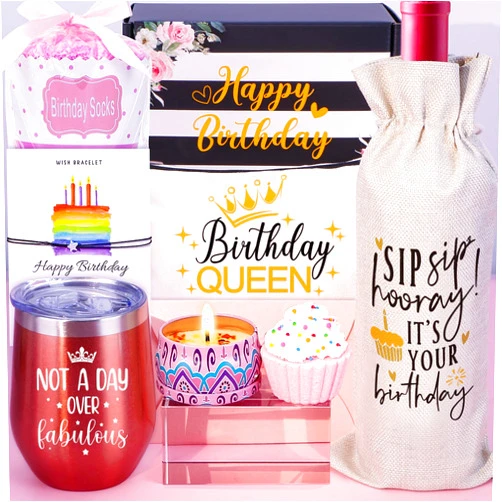 BaiCai Birthday Gifts for Women, Happy Birthday Gift Basket for Women Spa Gift Set for Her Best Friends Female Mom Sister Grandma Coworker Wife Birthday Gift Ideas, Unique Gifts for Women Who Have Everything