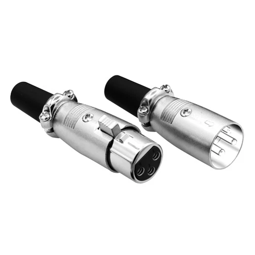 5 CORE XLR Connector Male Female to 1/4 Audio Jack 3 Pin Secure Microphone Plug with Locking Ends - XLR 1 Pair