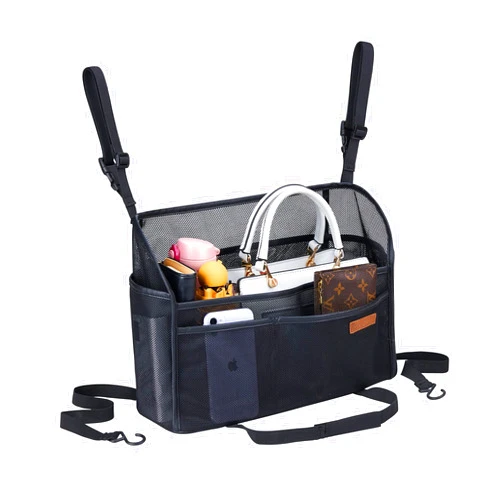 WLLWOO WLLWOO WLLWOO Car Net Pocket Handbag Holder Between Seats Back Storage Organizer Purse Holder for Console Front Seat Storage Barrier