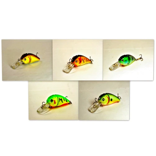 Akuna Pack of 6 Wart Hog Series 3.4 inch Jointed Diving Fishing Lure