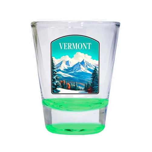R and R Imports Vermont Design A Souvenir 2 Ounce Shot Glass Round Green Single