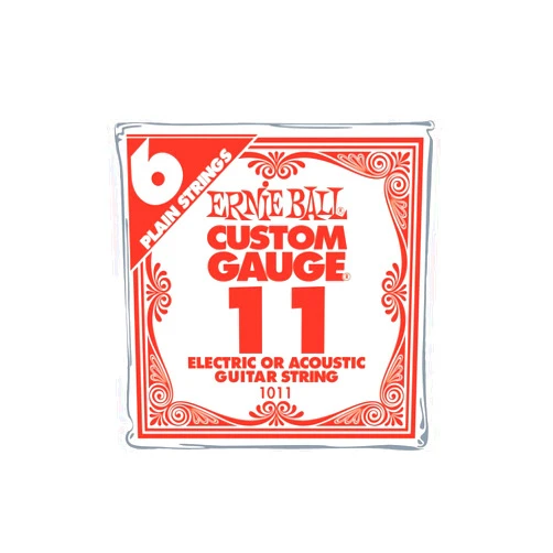 Ernie Ball Nickel Plain Single Guitar String .011 6-Pack