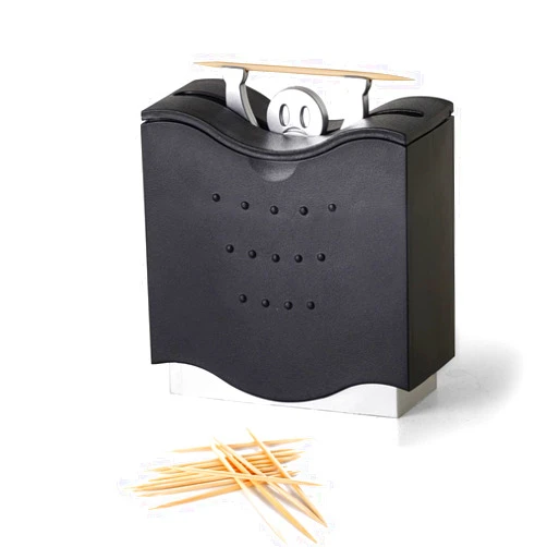 LivLab Fun Toothpick Holder - Cute Toothpick Dispenser ABS Fun Toothpick Holders Decorative Plastic Toothpick Holder (Black)