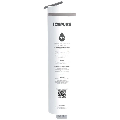 ICEPURE UTR400-PPC Filter, 1 year Lifetime, Replacement for UTR400 Reverse Osmosis System, Reduces large particles of impurities, chlorine, colors and odors, 1PACK