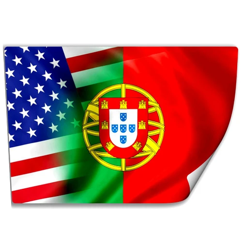 ExpressItBest Sticker (Decal) with Flag of Portugal and USA (Portuguese)