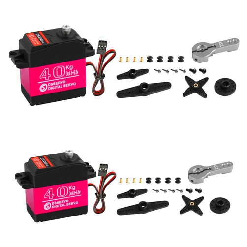 HOOYIJ 2Pack 40KG Digital RC Servo Waterproof DS3240MG High Torque Full Metal Gear Steering Servo Motor for 1/8 1/10 Scale RC Crawler Car Buggy Control Angle 270° 500us-2500us