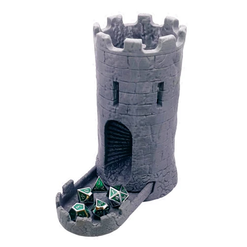 STAHLHAMMERS Dice Tower & Tray for Rolling and Randomizing Dice for DND, Pathfinder, and Other D&D RPG Roleplaying Games with Storage Compartment