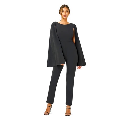 Adrianna Papell womens Knit Crepe Cape Jumpsuit