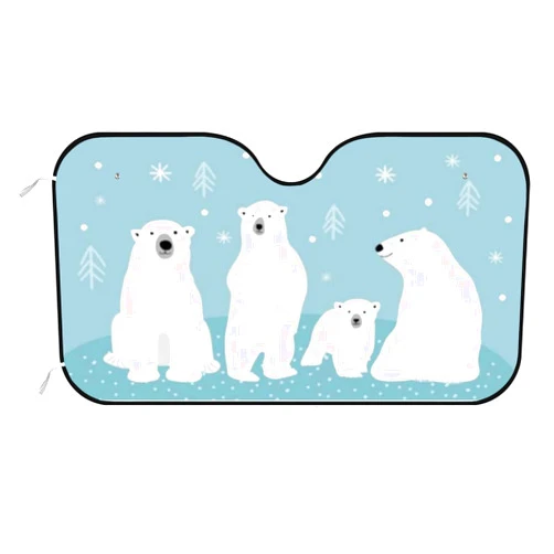 CHIGUA Northern Animals Polar Bears Car Front Windshields Sun Shades Block UV Rays Foldable Keep Your Vehicle Cool Automotive Interior Accessories Universal