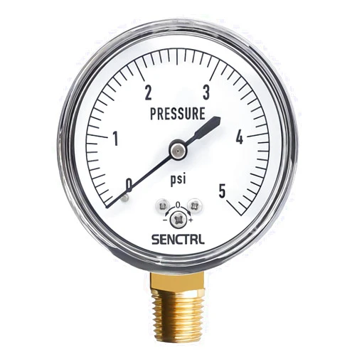 Senctrl 0-5 Psi Low Pressure Gauge, Capsule Gauge, 2-1/2